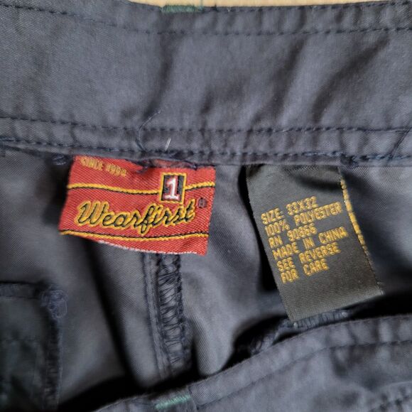Y2K Wearfirst Mens Cargo Pants Tag 33x32 (Fit 32x31) Blue Baggy Joggers Hiking - Picture 8 of 10